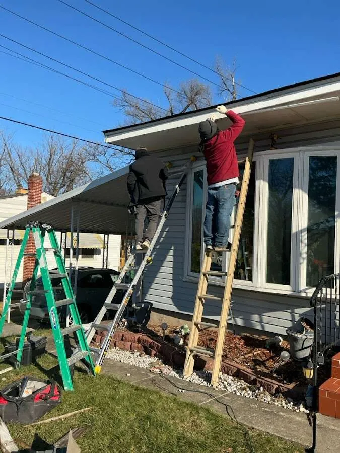 Restoration crew performing exterior repair in Vermillion