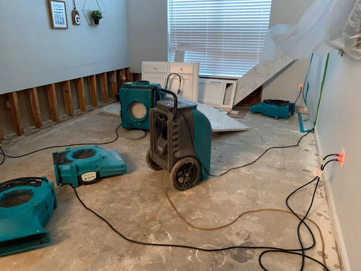 Dehumidifier in flood-cut room for Water Extraction & Removal in Vermillion